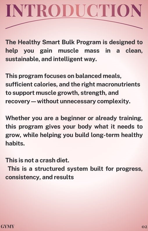 Healthy smart bulk - GYMY