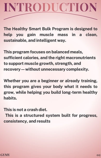 Healthy smart bulk - GYMY