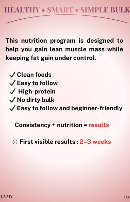 Healthy smart bulk - GYMY