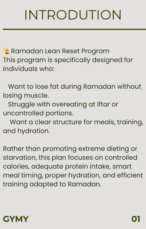 Ramadan lean reset - GYMY
